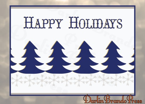Holiday Greeting Card with Trees